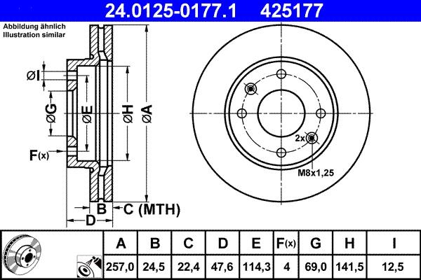 ATE 24.0125-0177.1 - Тормозной диск unicars.by