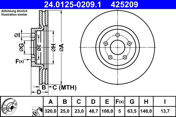 ATE 24.0125-0209.1 - Тормозной диск unicars.by