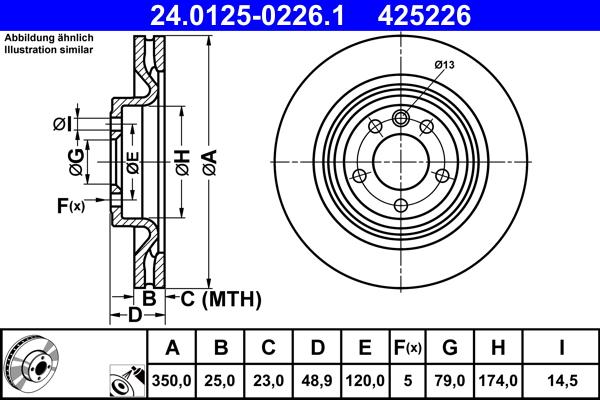 ATE 24.0125-0226.1 - Тормозной диск unicars.by