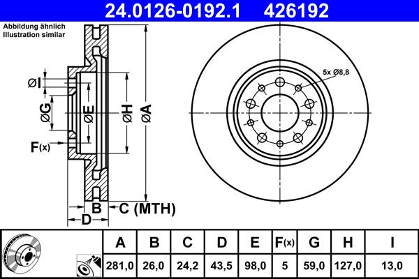 ATE 24.0126-0192.1 - Тормозной диск unicars.by