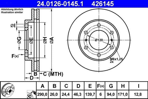 ATE 24.0126-0145.1 - Тормозной диск unicars.by