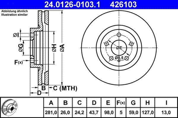 ATE 24.0126-0103.1 - Тормозной диск unicars.by