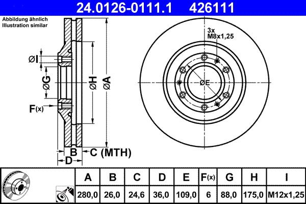 ATE 24.0126-0111.1 - Тормозной диск unicars.by