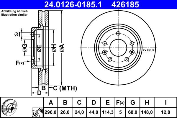 ATE 24.0126-0185.1 - Тормозной диск unicars.by