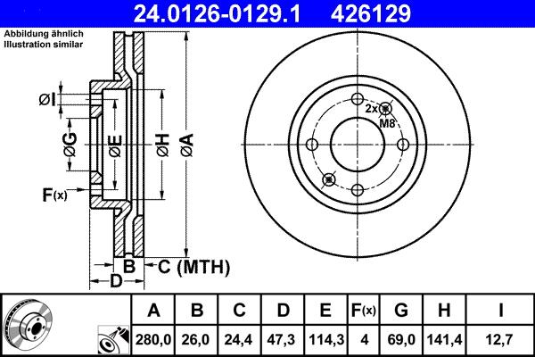 ATE 24.0126-0129.1 - Тормозной диск unicars.by