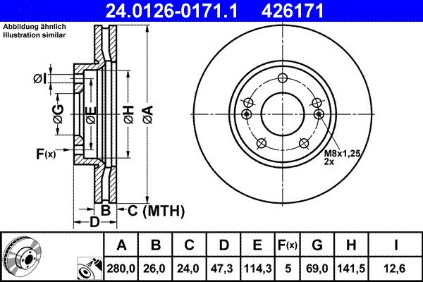 ATE 24.0126-0171.1 - Тормозной диск unicars.by