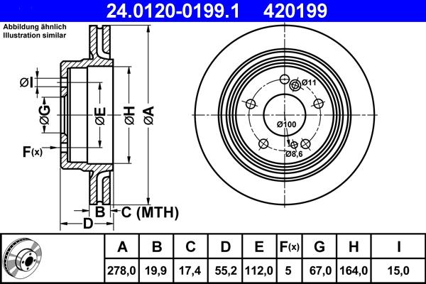 ATE 24.0120-0199.1 - Тормозной диск unicars.by