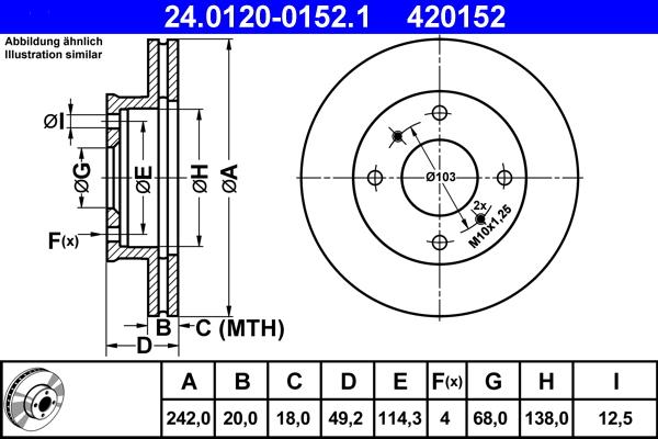 ATE 24.0120-0152.1 - Тормозной диск unicars.by