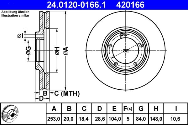 ATE 24.0120-0166.1 - Тормозной диск unicars.by