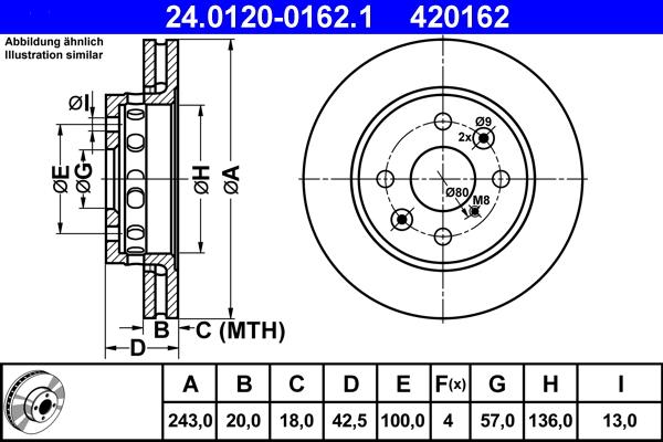 ATE 24.0120-0162.1 - Тормозной диск unicars.by