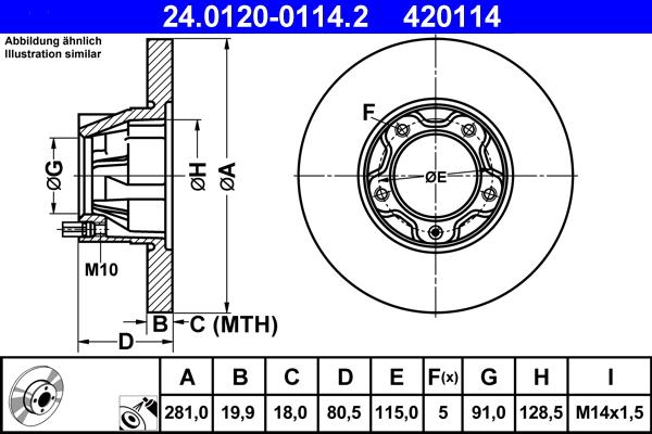 ATE 24.0120-0114.2 - Тормозной диск unicars.by