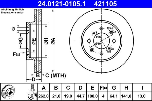 ATE 24.0121-0105.1 - Тормозной диск unicars.by