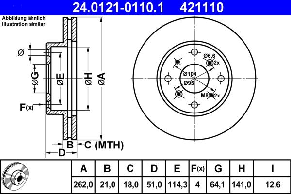 ATE 24.0121-0110.1 - Тормозной диск unicars.by