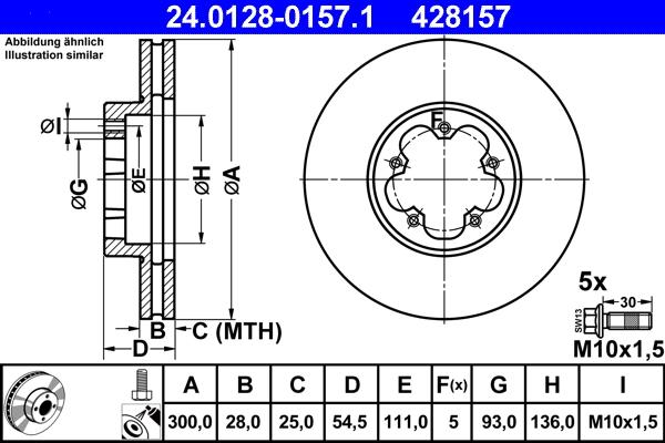 ATE 24.0128-0157.1 - Тормозной диск unicars.by