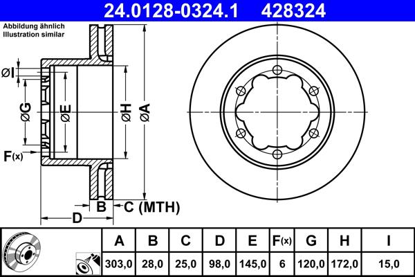 ATE 24.0128-0324.1 - Тормозной диск unicars.by