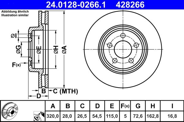 ATE 24.0128-0266.1 - Тормозной диск unicars.by