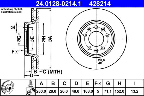 ATE 24.0128-0214.1 - Тормозной диск unicars.by