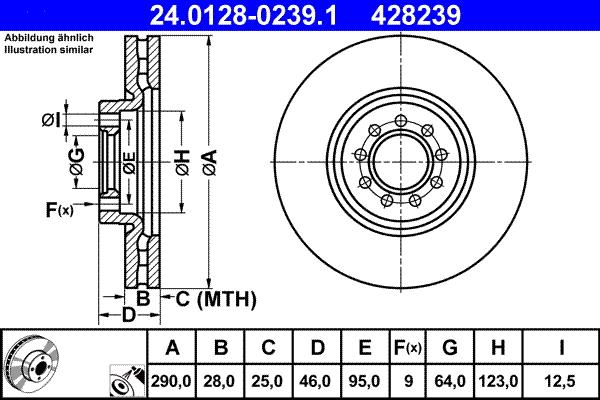 ATE 24.0128-0239.1 - Тормозной диск unicars.by