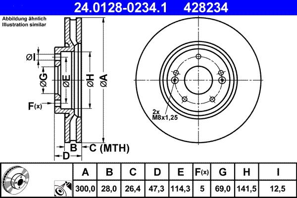 ATE 24.0128-0234.1 - Тормозной диск unicars.by