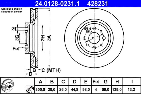 ATE 24.0128-0231.1 - Тормозной диск unicars.by