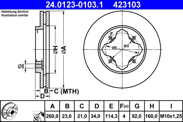 ATE 24.0123-0103.1 - Тормозной диск unicars.by