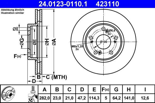 ATE 24.0123-0110.1 - Тормозной диск unicars.by