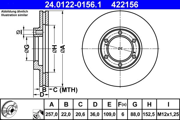 ATE 24.0122-0156.1 - Тормозной диск unicars.by