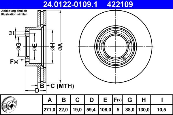 ATE 24.0122-0109.1 - Тормозной диск unicars.by