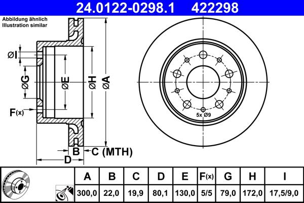 ATE 24.0122-0298.1 - Тормозной диск unicars.by