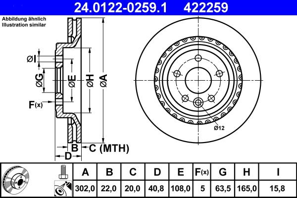 ATE 24.0122-0259.1 - Тормозной диск unicars.by