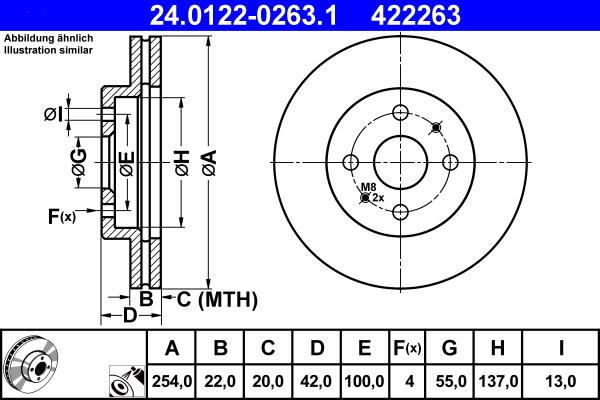 ATE 24.0122-0263.1 - Тормозной диск unicars.by