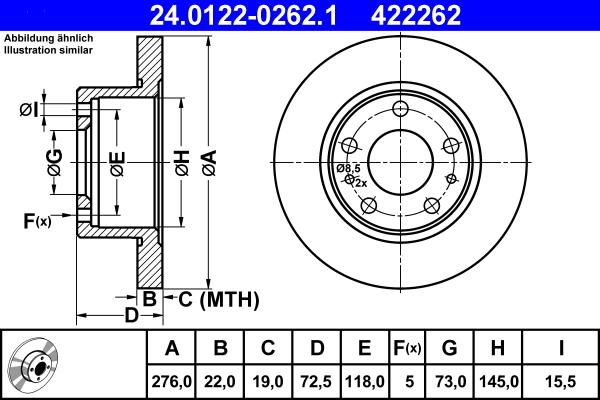 ATE 24.0122-0262.1 - Тормозной диск unicars.by