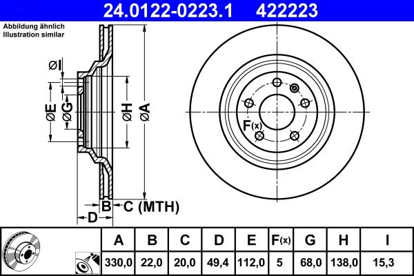 ATE 24.0122-0223.1 - Тормозной диск unicars.by