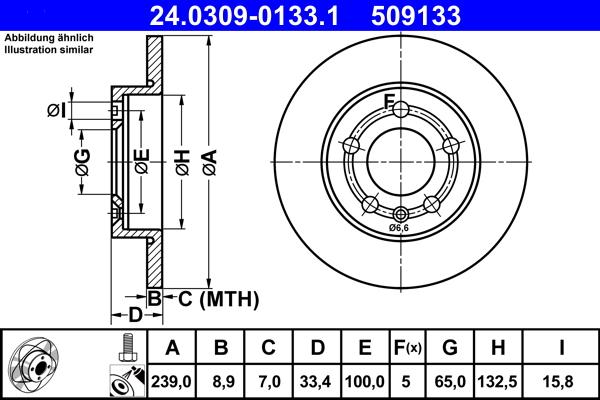 ATE 24.0309-0133.1 - Тормозной диск unicars.by