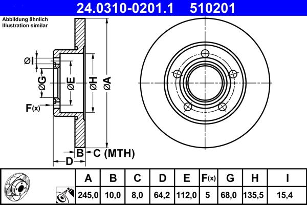 ATE 24.0310-0201.1 - Тормозной диск unicars.by