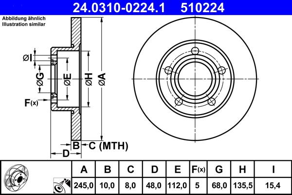 ATE 24.0310-0224.1 - Тормозной диск unicars.by