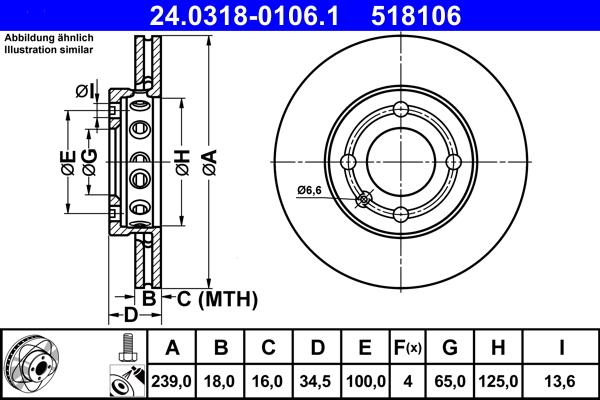 ATE 24.0318-0106.1 - Тормозной диск unicars.by