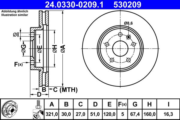 ATE 24.0330-0209.1 - Тормозной диск unicars.by