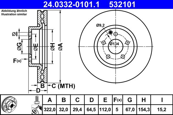 ATE 24.0332-0101.1 - Тормозной диск unicars.by