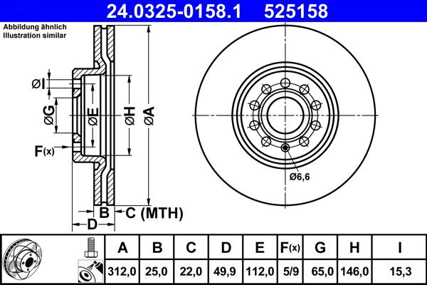 ATE 24.0325-0158.1 - Тормозной диск unicars.by