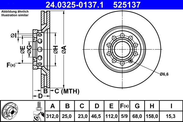 ATE 24.0325-0137.1 - Тормозной диск unicars.by