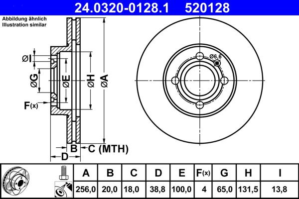 ATE 24.0320-0128.1 - Тормозной диск unicars.by