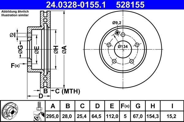 ATE 24.0328-0155.1 - Тормозной диск unicars.by