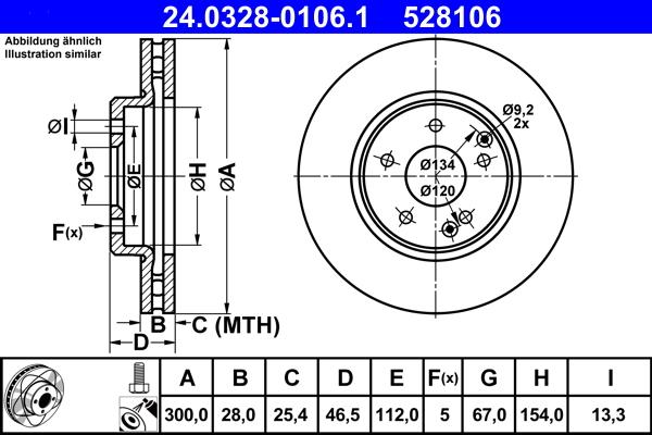 ATE 24.0328-0106.1 - Тормозной диск unicars.by