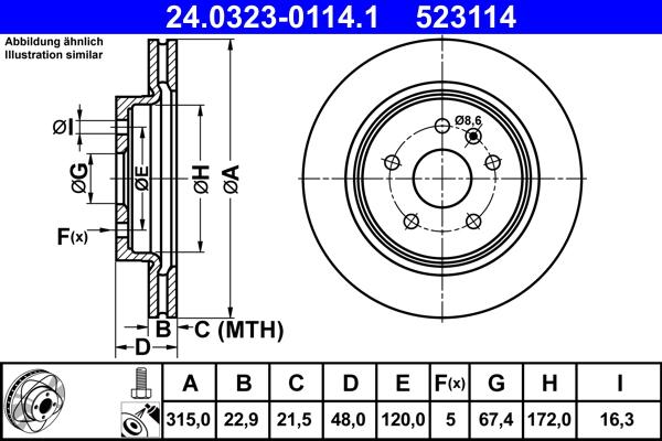 ATE 24.0323-0114.1 - Тормозной диск unicars.by