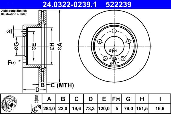 ATE 24.0322-0239.1 - Тормозной диск unicars.by