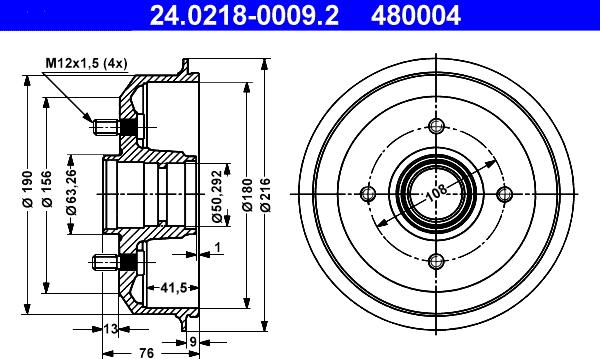 ATE 24.0218-0009.2 - Тормозной барабан unicars.by