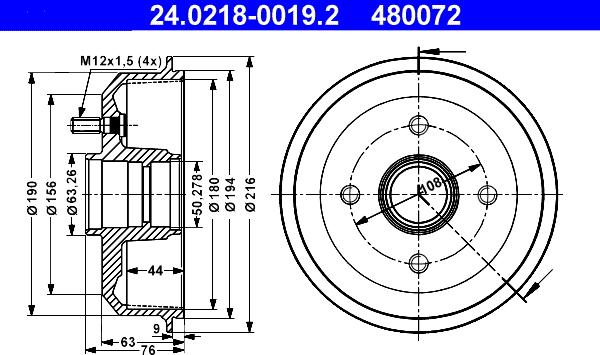 ATE 24.0218-0019.2 - Тормозной барабан unicars.by