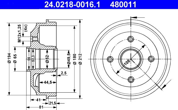 ATE 24.0218-0016.1 - Тормозной барабан unicars.by