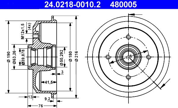 ATE 24.0218-0010.2 - Тормозной барабан unicars.by